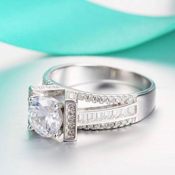 Cubic Zirconia Gold Plated Wedding Ring Size 6 - Picture 4 of 7